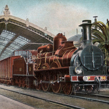 Ansichtkaart Riviera Express in Ventimiglia, ca. 1905 | Onbekend (coll. Arjan den Boer)