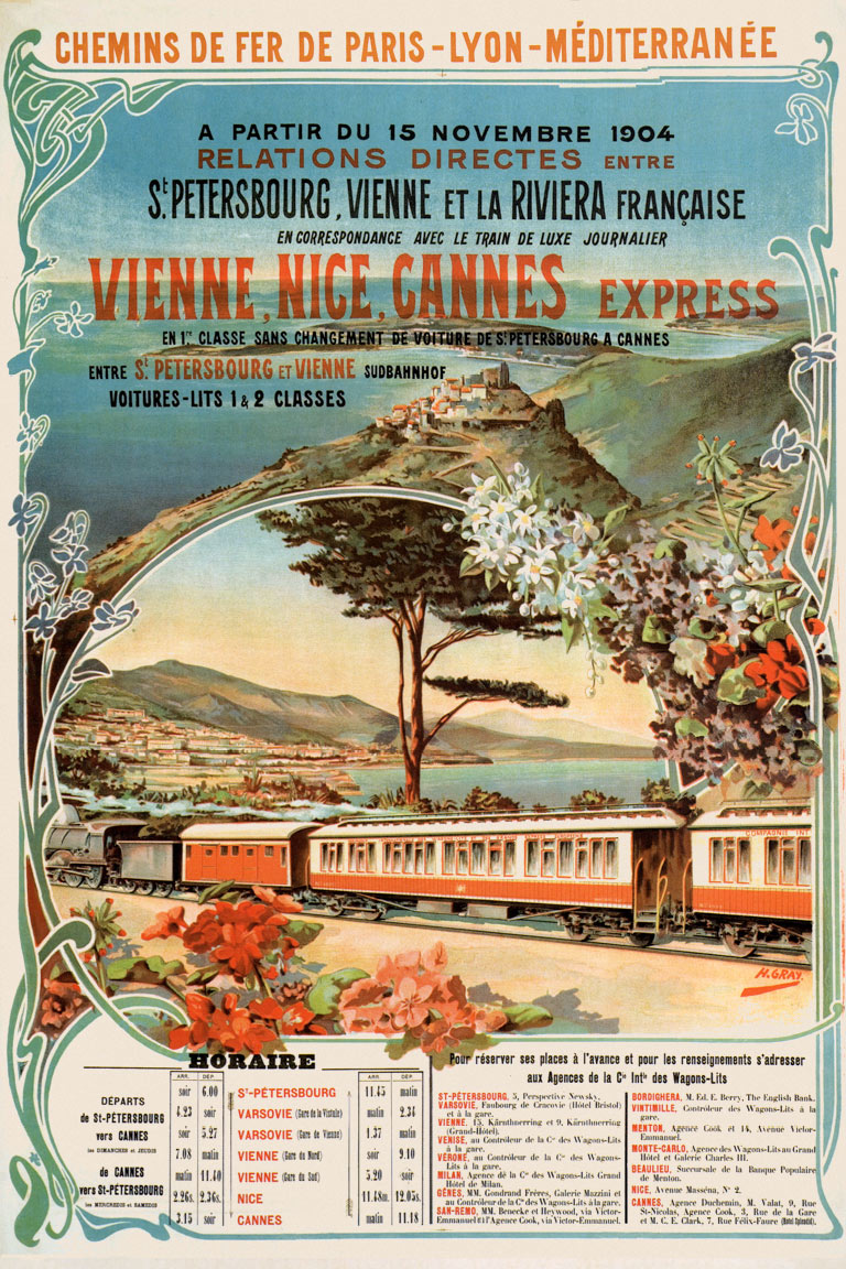Affiche Vienne-Nice-Cannes Express, PLM 1904 | Henri Gray (Galleria L'Image)