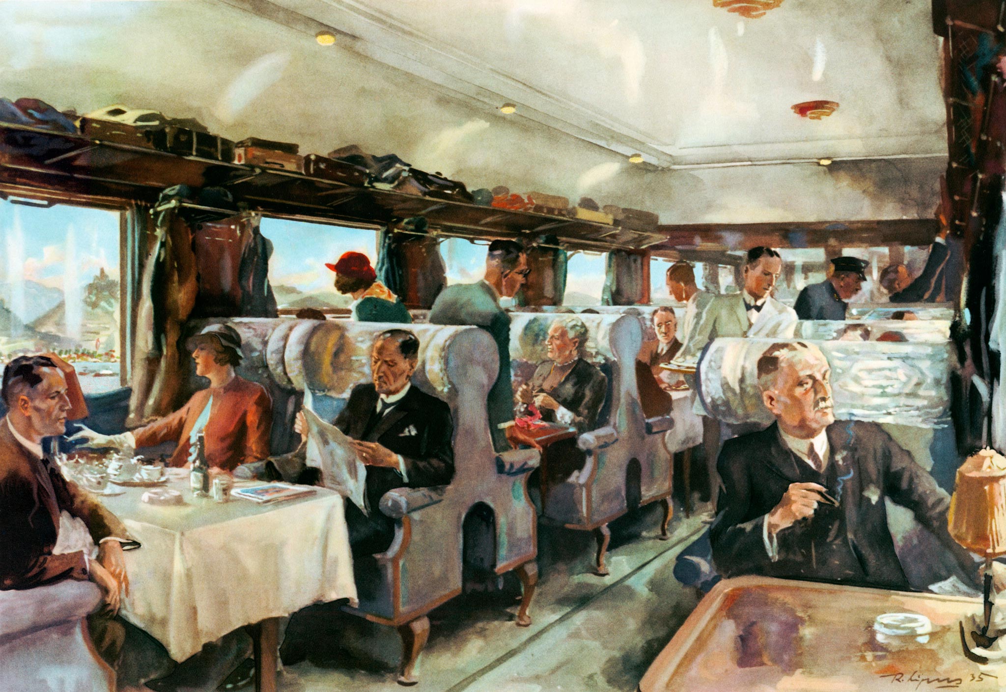 MITROPA Duitse Art Deco in rijtuigen en op affiches retours