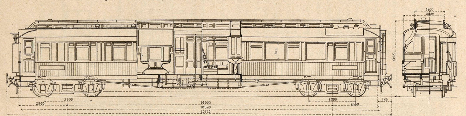 Tekening Voiture Pullman mixte no. 1657 | Uit: Revue générale des chemins de fer et des tramways