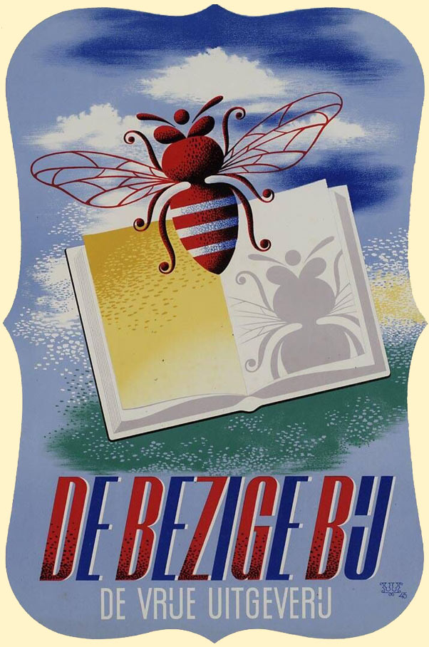 Affiche uitgeverij De Bezige Bij | Fedde Weidema, 1945