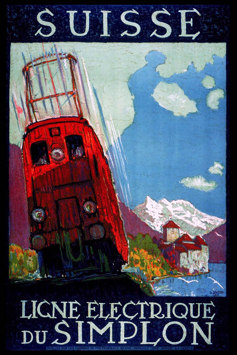 Affiche Ligne electrique du Simplon | Daniele Buzzi, 1925