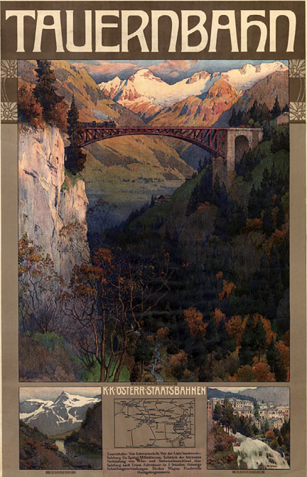 Affiche Tauernbahn, 1908 | Ontwerper onbekend