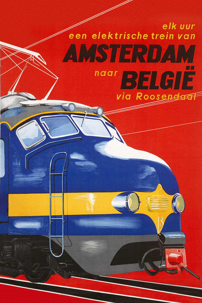 Affiche Beneluxtrein, NS 1957 | Jan de Haan (Spoorwegmuseum)