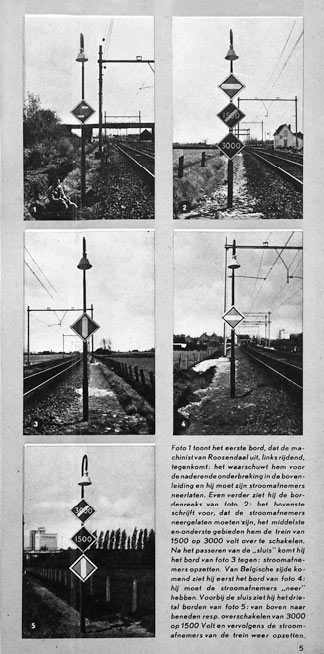 Uitleg waarschuwingsborden grens Nederland-België | Nieuw Spoor, NS 1957 (Spoorwegmuseum)