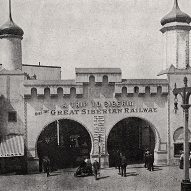 Paviljoen Great Siberian Railway, Louisiana Purchase Exposition | uit: Sights, Scenes and Wonders at the World's Fair, 1904