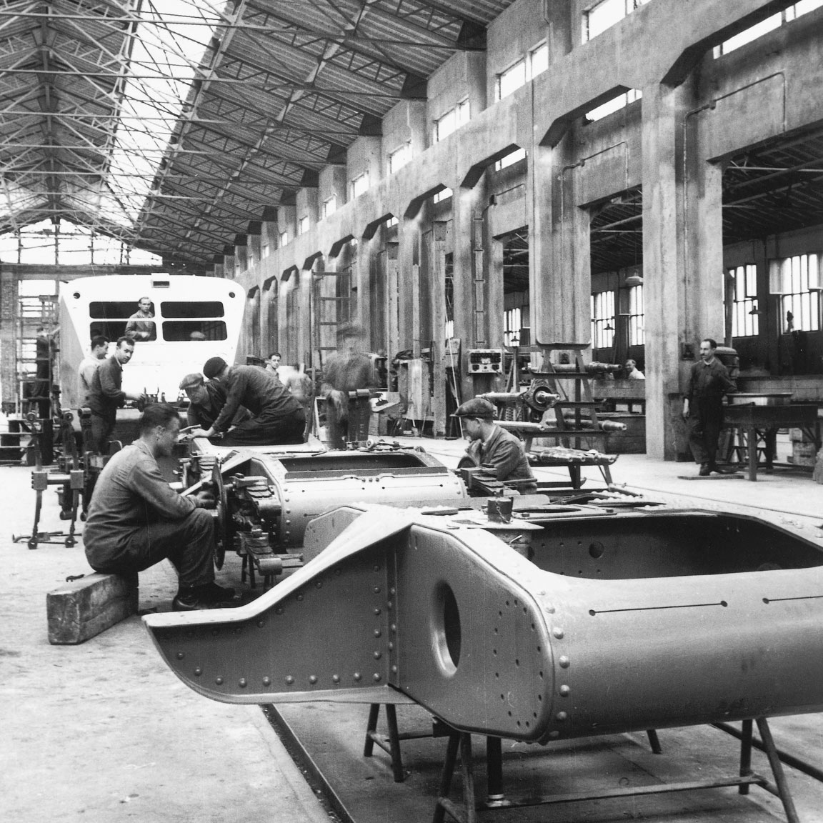 Productie autorails in de Bugatti-fabriek, Molsheim 1937 | Foto: Lelaidier / Photorail