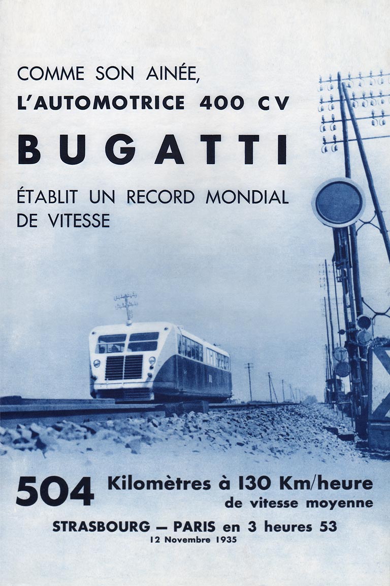 Advertentie snelheidsrecord Strasbourg-Paris, 1935 | Collectie Arjan den Boer