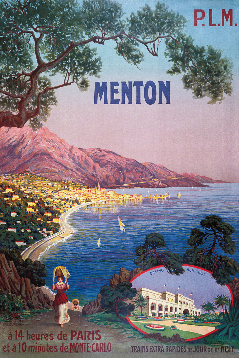 Affiche Menton, PLM ca. 1905 | Morel de Tangry (coll. Photorail)