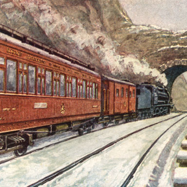 Ansichtkaart Nizza Express op de Semmeringbahn, ca. 1900 | F. Witt (coll. Arjan den Boer)