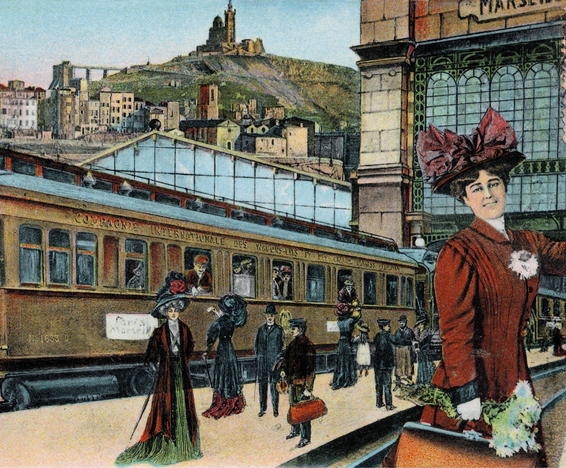 Ansichtkaart aankomst station Marseille, ca. 1900 | Onbekend (coll. Photorail)