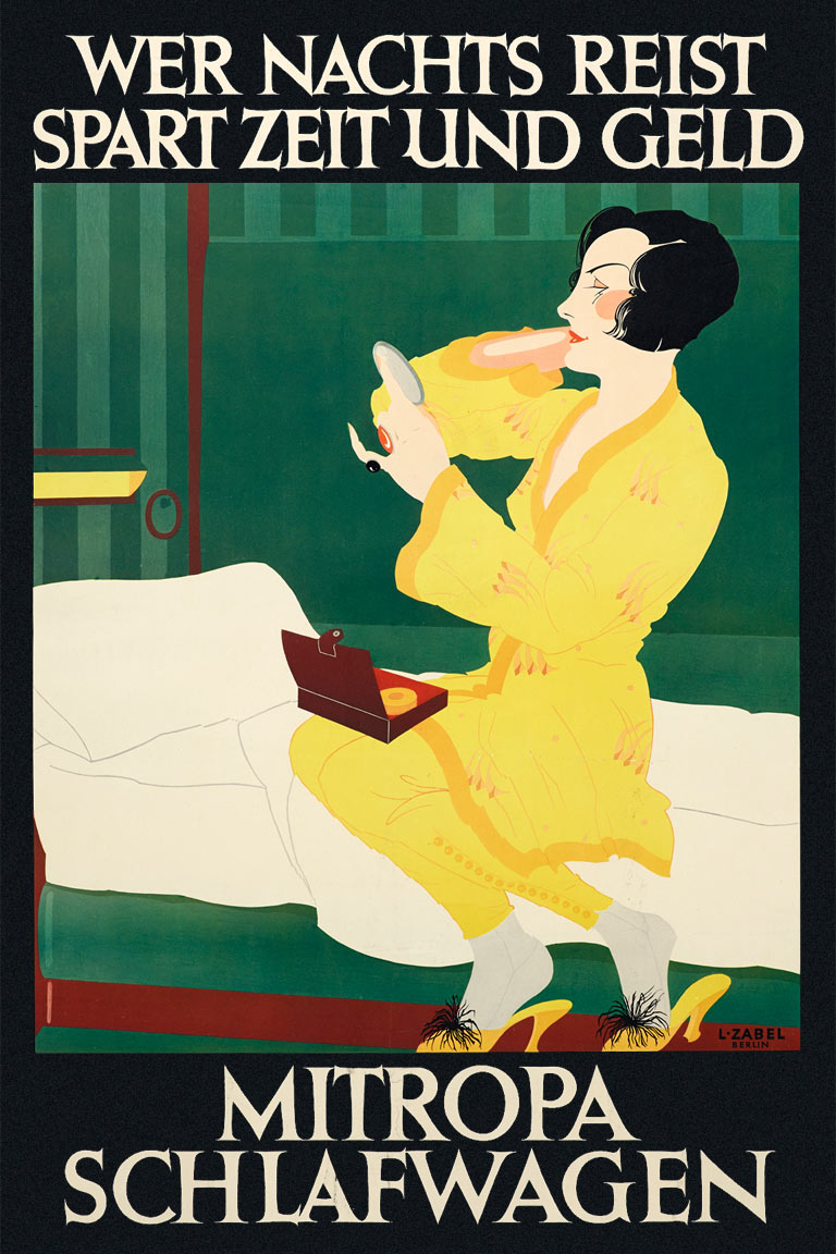 Affiche Mitropa Schlafwagen, 1928 | Lucian Zabel (Deutsches Plakat Museum)