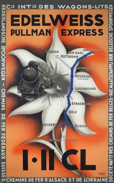 Affiche Edelweiss Pullman Express, 1934 | Mané (coll. Arjan den Boer)