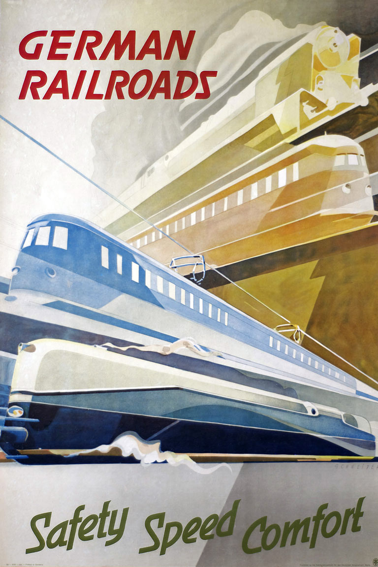 Affiche German Railroads, 1936 | Hermann Schneider (privécollectie)