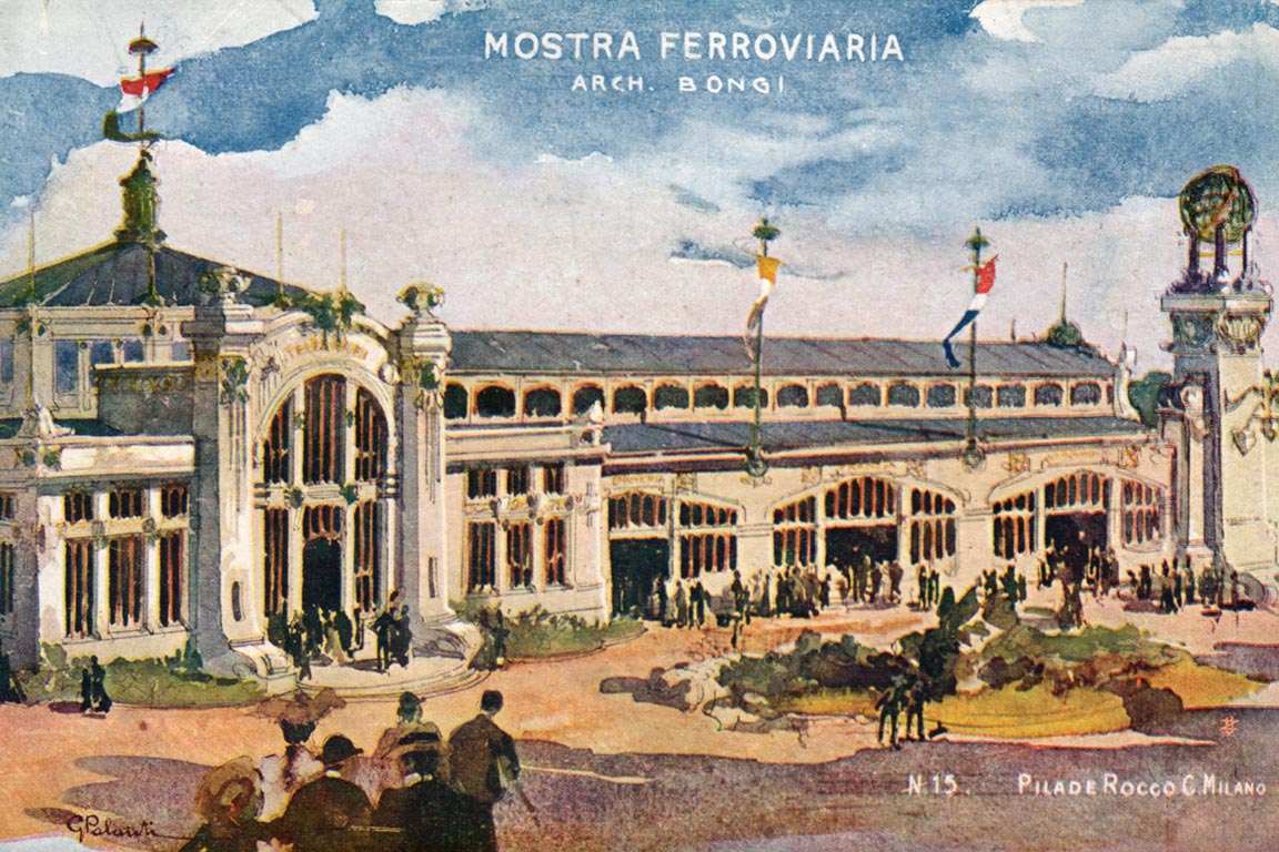 Ansichtkaart Mostra ferroviaria, 1906 | Pilade Rocco & C. Milano (collectie Arjan den Boer)