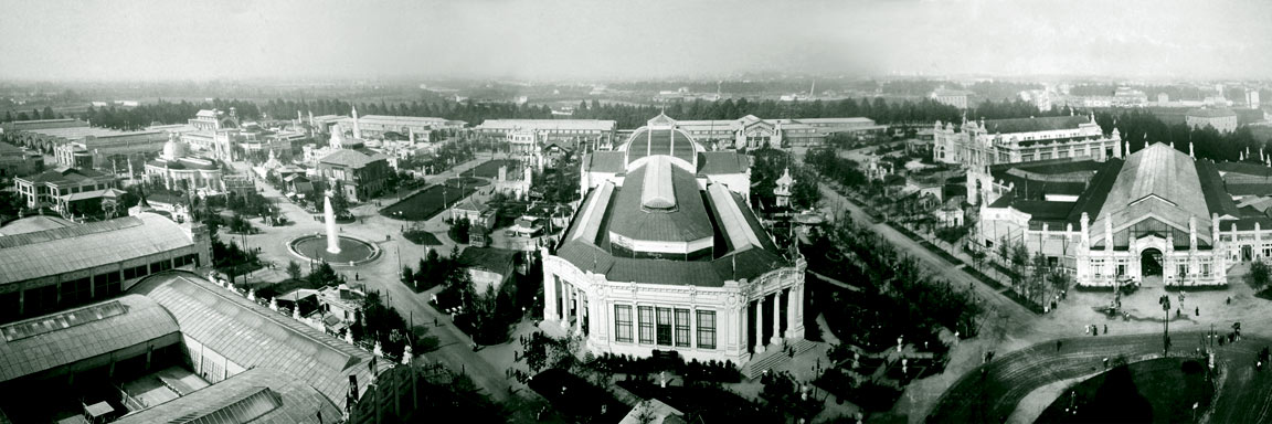 Panoramafoto Piazza d'Armi tijdens Expo 1906 | Fotograaf onbekend (bron: Andrea Rui)