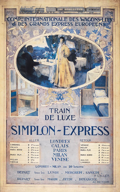 Affiche-ontwerp Simplon Express, 1906 | Henri Toussaint (coll. Arjan den Boer)