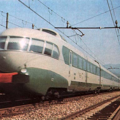 ETR 300 ‘Settebello’, ca. 1960 | uit: Mazzei 1974 (Wikimedia Commons)