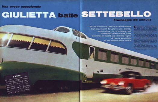 Artikel Giulietta verslaat Settebello, 1961 | Quattroruote
