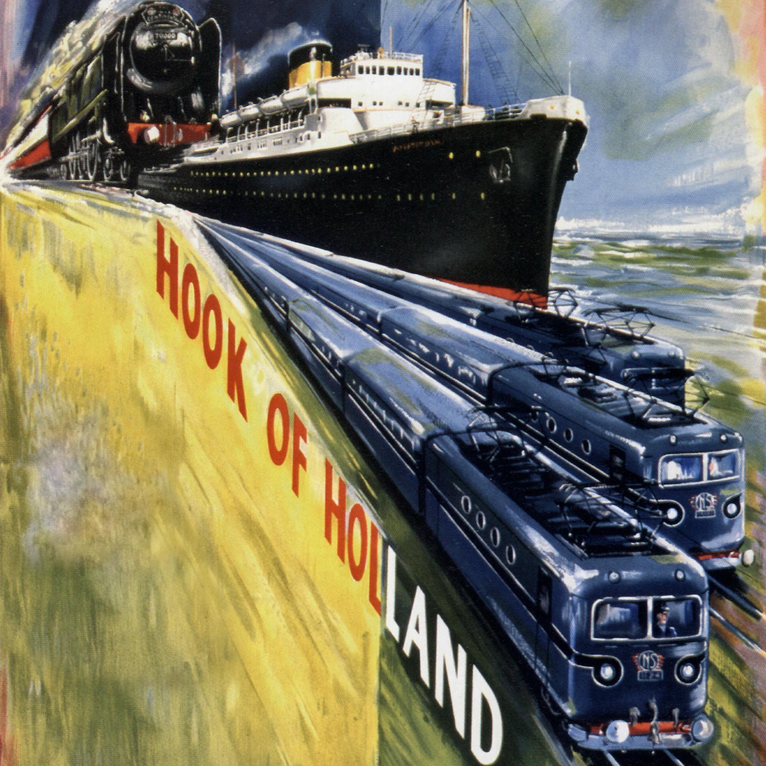 Poster Harwich-Hook of Holland, c. 1954 | Paul Mann (coll. Jürgen Klein)