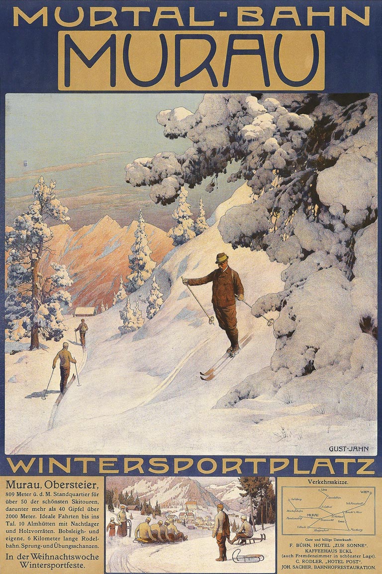 Affiche Murtal-Bahn - Murau, ca. 1910 | Gustav Jahn (Dorotheum/Wikimedia Commons)