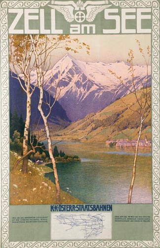 Affiche Zell am See, 1907 | Gustav Jahn (Uměleckoprůmyslové Muzeum, Praag)