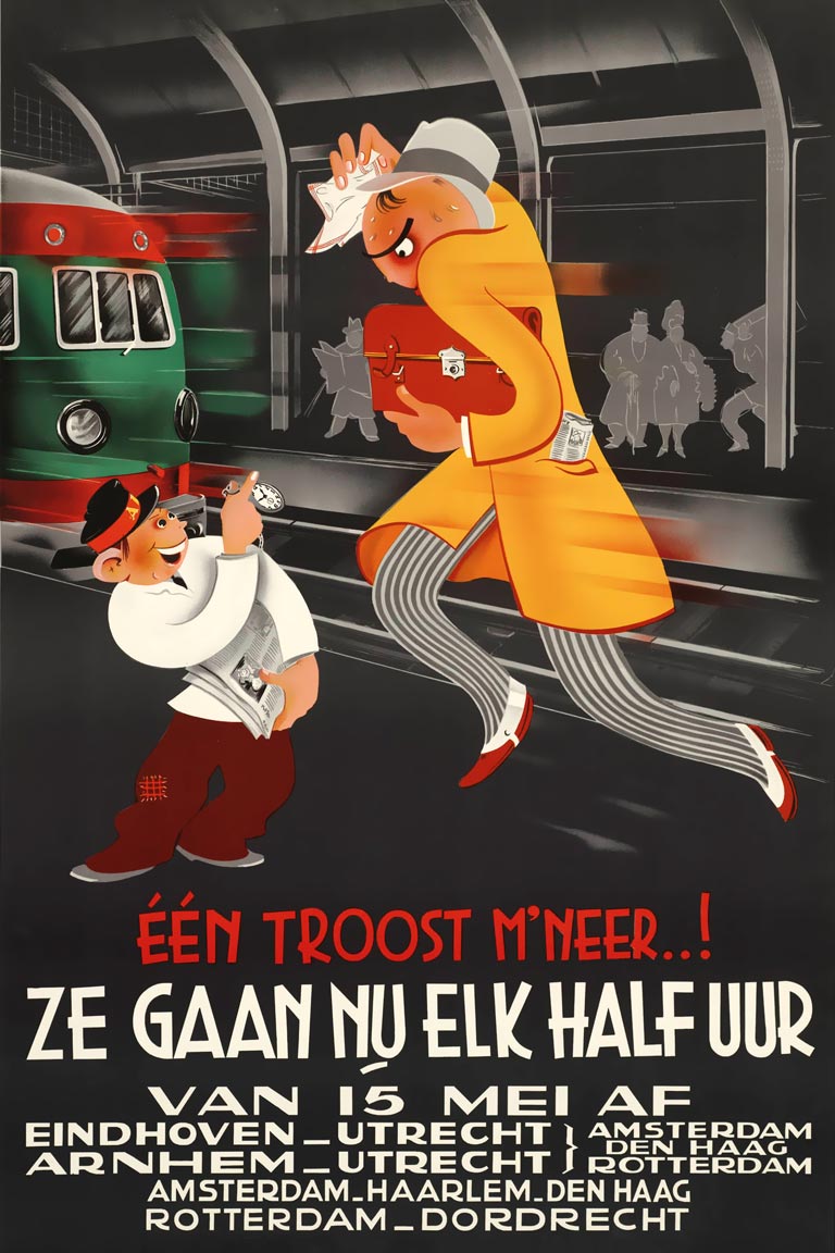 Werkwijze Zeg opzij Taille Nederlandse spoorwegaffiches uit de jaren 30 | retours